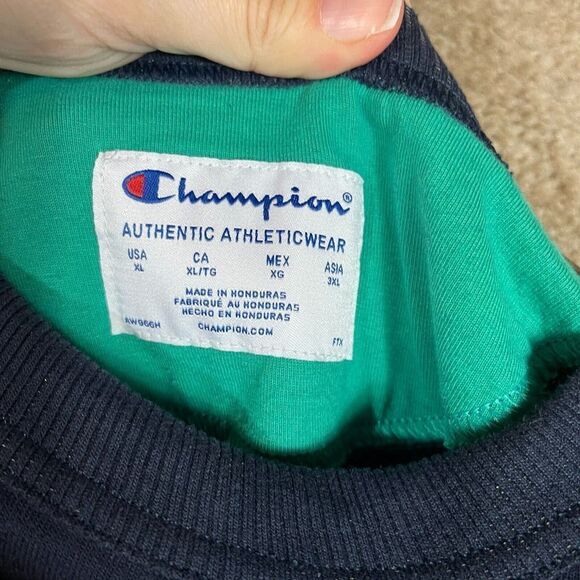 Champion Sweatshirt Mens Size XL Navy Powerblend All Over Print Crew Athletic - Picture 7 of 10